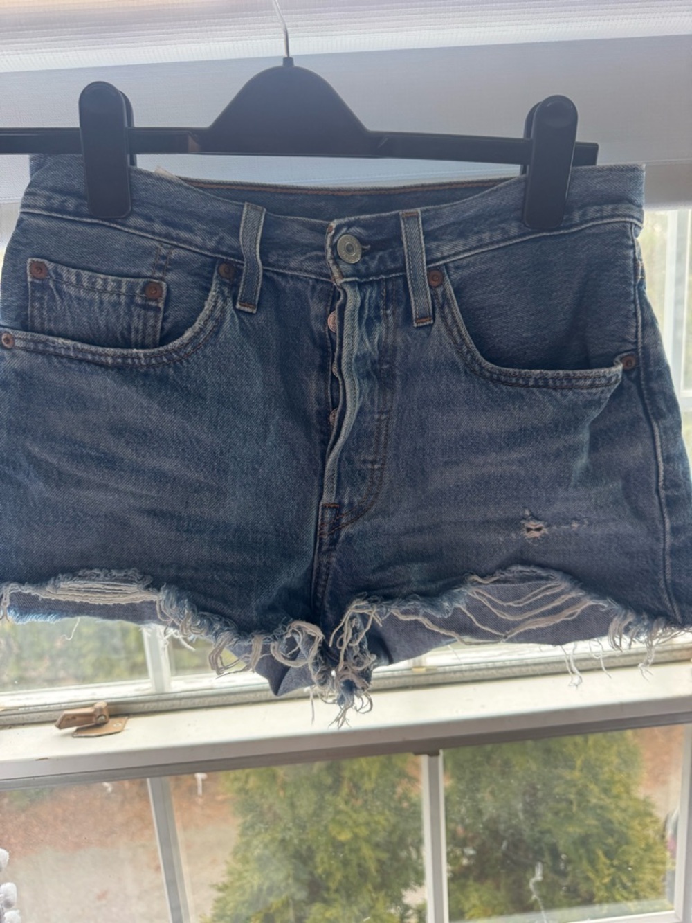 Levi’s 501 Women's Frayed High-Rise Denim Shorts - Blue